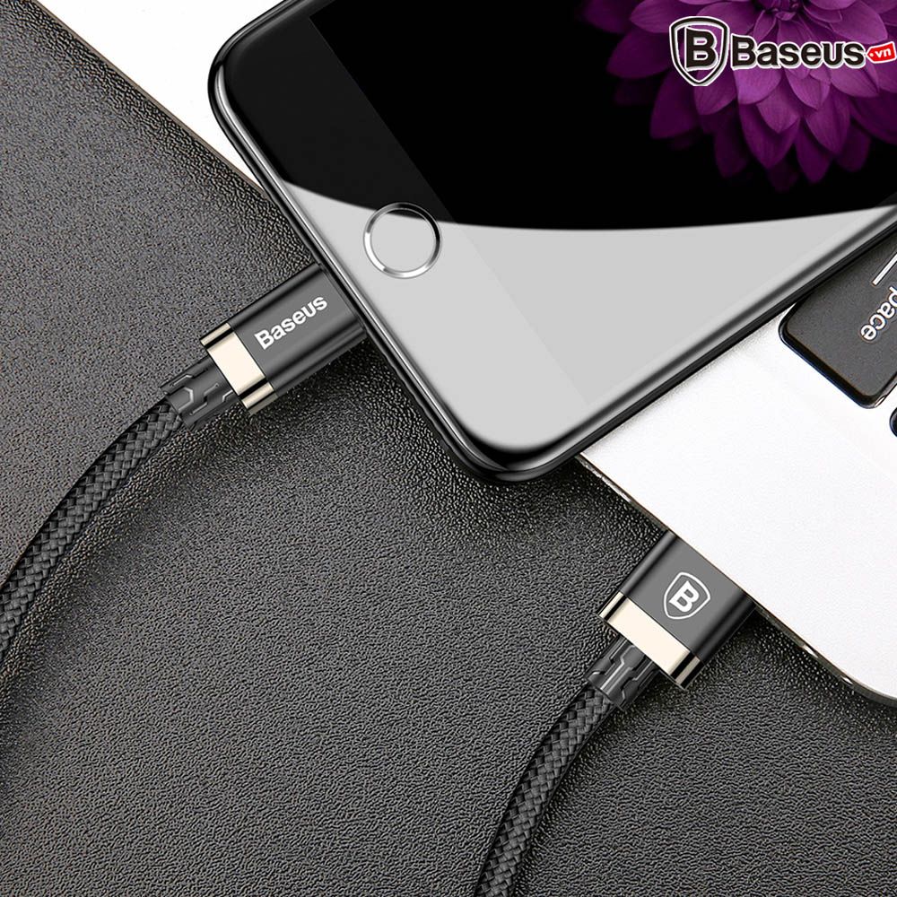 Cáp sạc nhanh, truyền dữ liệu tốc độ cao Lightning Baseus Golden Belt cho iPhone 6/ 7/ 8/ iPhone X (Sạc nhanh, Siêu bền, 2A, 1 mét)