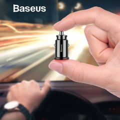 Bộ tẩu sạc đa năng dùng cho xe hơi Baseus Grain Mini (5V, 3.1A Fast Charge, 2 cổng USB Car Charger)