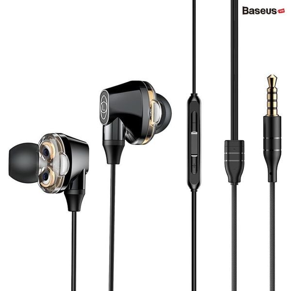 Tai nghe cao cấp Baseus Encok H10 Dual Moving-coil Wired Control Headset (4 speaker, 3D Hifi Audio, noise reduction, IP5X waterproof with HD Mic for PUBG overwwatch)