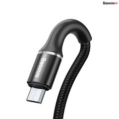 Cáp sạc nhanh siêu bền Baseus Halo Data Micro USB Quick Charge Cable cho Samsung/ Xiaomi/ Oppo/ LG / Huawei (3A, Quick charge 3.0, LED Light indicator)