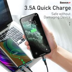 Cáp sạc vải dù siêu bền 3 đầu Baseus Halo Data 3 in 1 (USB to Type C/Lightning/Micro, 3.5A Fast Charging & Sync Data Cable)