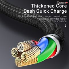 Cáp sạc vải dù siêu bền 3 đầu Baseus Halo Data 3 in 1 (USB to Type C/Lightning/Micro, 3.5A Fast Charging & Sync Data Cable)