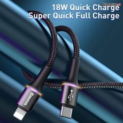 Cáp sạc nhanh Type C to Lightning Baseus Halo Data PD Cable cho iPhone/iPad (18W Power Delivery Fast Charging)