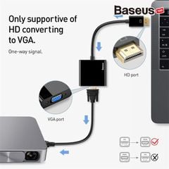 Đầu chuyển cổng HDMI sang VGA/ Audio AUX 3.5mm  Baseus HD Converter (1080p Digital HDMI Male to VGA Female Video Converter Audio Splitter for Laptop)