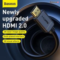 Cáp HDMI2.0 siêu nét Baseus High Definition Series (4K/60Hz, 18Gbps, 21:9 Display Ration, 32 Stereo Chanels, HDR, 3D Support, HDMI2.0 Cable)