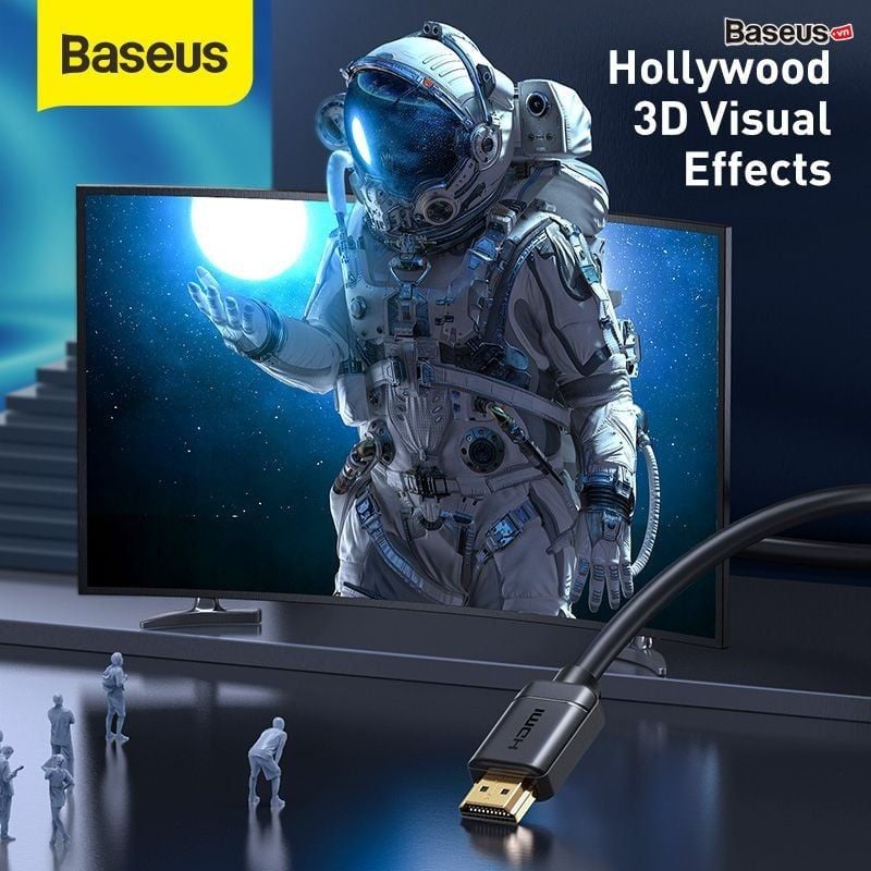 Cáp HDMI2.0 siêu nét Baseus High Definition Series (4K/60Hz, 18Gbps, 21:9 Display Ration, 32 Stereo Chanels, HDR, 3D Support, HDMI2.0 Cable)