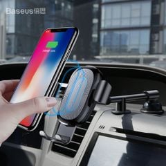 Bộ đế giữ điện thoại tích hợp sạc không dây dùng cho xe hơi Baseus LV191 (Heukji Wireless Charger Gravity Car Mount)