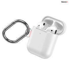 Case chống sốc có móc khoá đeo cho Airpods Baseus Let''s go Woven Label Hook Protective Case (For AirPods 1/2 Generation)