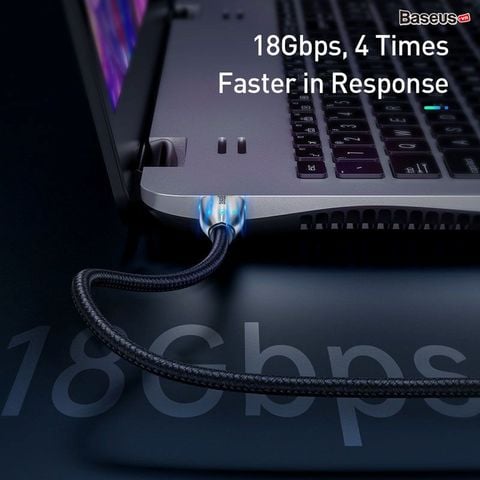 Cáp HDMI 2.0 Baseus Horizontal 4K (18Gbps, 4K/60hz, 32 Audio channel, HDMI Male To HDMI Male 4K Adapter Cable)