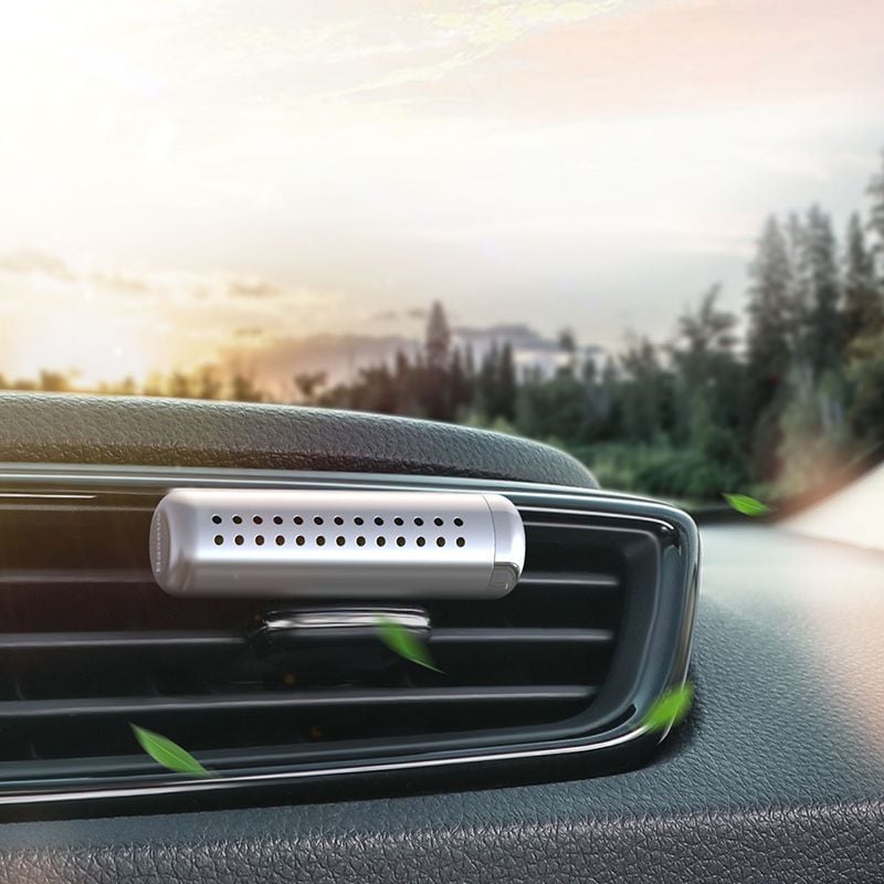 Bộ khuếch tán kèm nước hoa khô dùng cho xe hơi Baseus Horizontal Chubby Car Air Freshener LV489 ( Metal Aromatherapy , Air Vent , Solid Perfume )