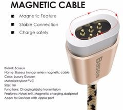 Cáp sạc từ tính Baseus Lightning Magnetic tốc độ cao dùng cho iPhone/ iPad