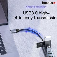 Hub chuyển Type C to USB 3.0 và HDMI Baseus Enjoy Series  (Type C to USB 3.0 x4 Ports + HDMI 4K,  5 in 1 intelligent HUB Adapter )