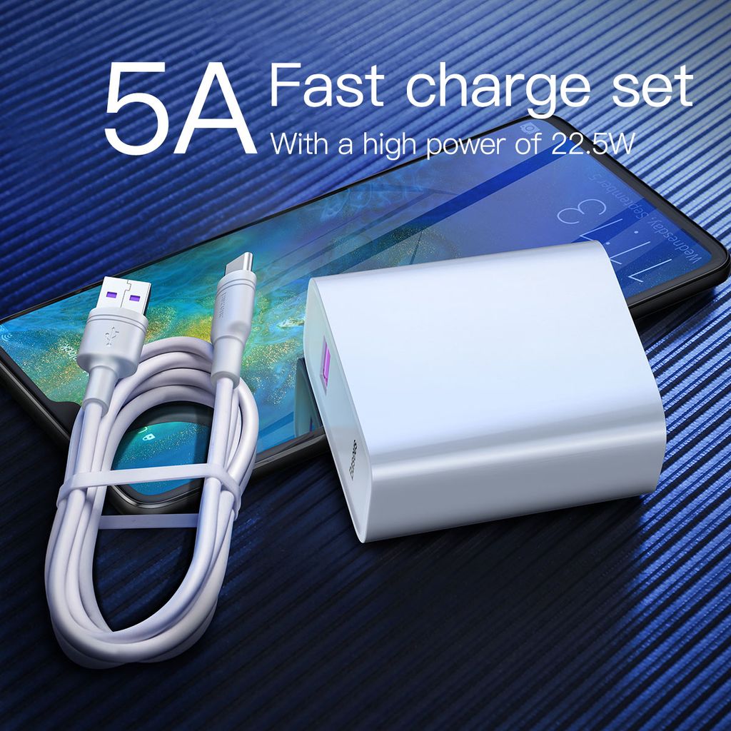 Bộ sạc nhanh đa năng Baseus HW Super Quick Charger cho Smartphone Samsung/ Huawei/ Xiaomi/ Oppo (5A, 22.5W, Quick Charge 3.0, Huawei Super QC, SCF/FCP Multiple Protocol)