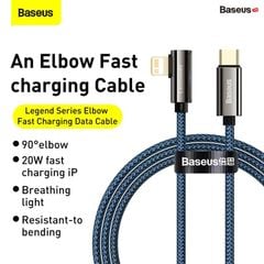Cáp sạc nhanh Type C to Lightning đầu gập 90 độ Baseus Legend Series Elbow (20W/18W Power Delivery Fast charge , LED & Elbow Design)