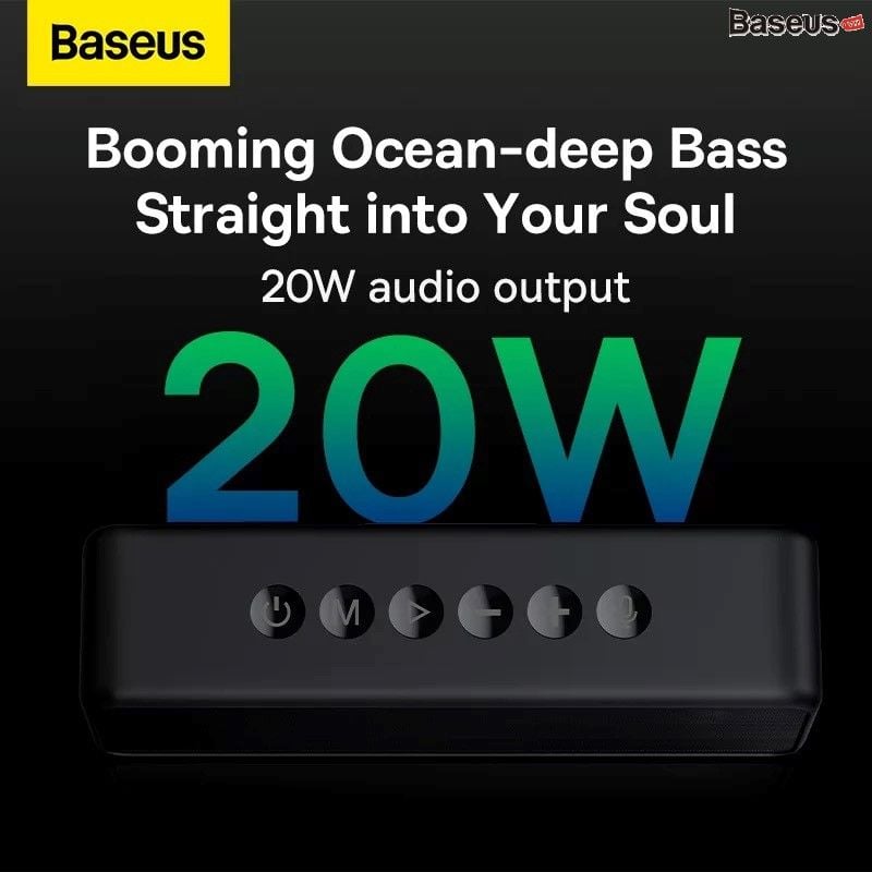 Loa Bluetooth Di Động, Chống Nước Baseus V1 Outdoor Waterproof Portable (Công Suất 20W, Kháng Nước IPX6, 3000mAh, 3EQ Mode, TWS Pairing, Super Bass Mode)