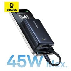 Pin Dự Phòng Baseus PicoGo Digital Display 10000mAh 45W (with Built-in Type-C cable)