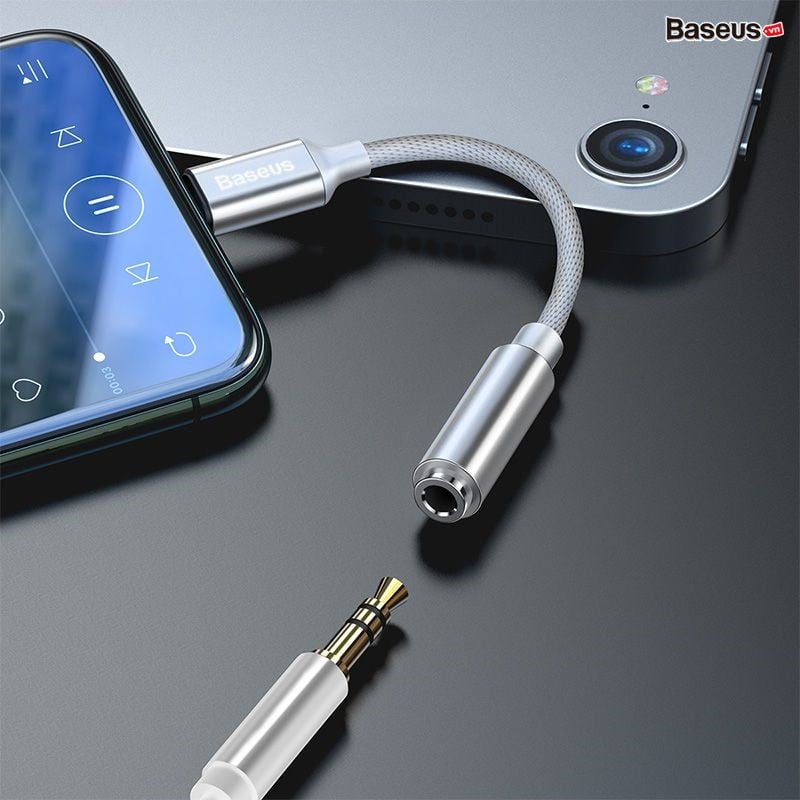 Đầu chuyển Lightning sang Audio AUX  Baseus LV694 cho iPhone X/11