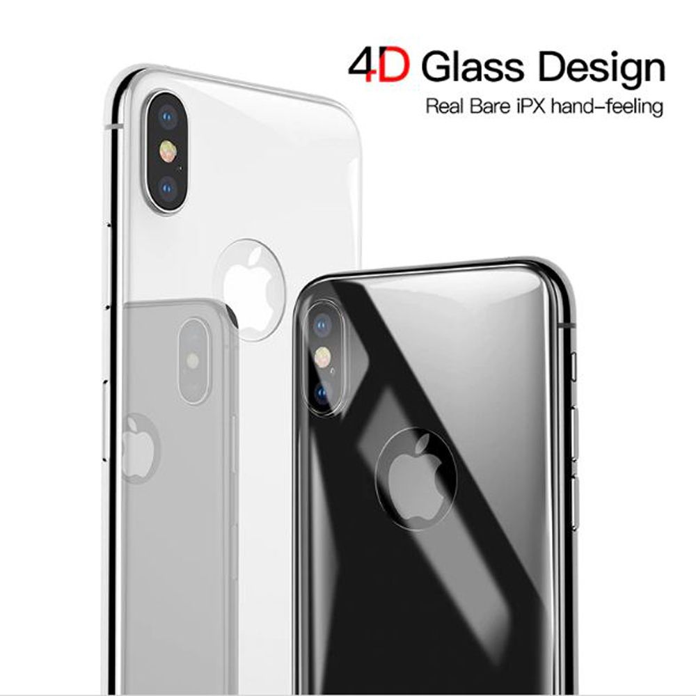 Kính cường lực chống trầy mặt lưng Baseus cho iPhone X Tempered Glass 4D (0.3mm, Ultra Thin, Back Protector)