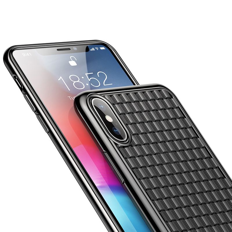 Ốp lưng chống sốc, tản nhiệt Baseus Luxury Weaving Case cho iPhone XS/ XR/ XS Max (Ultra Thin Soft TPU Silicone)