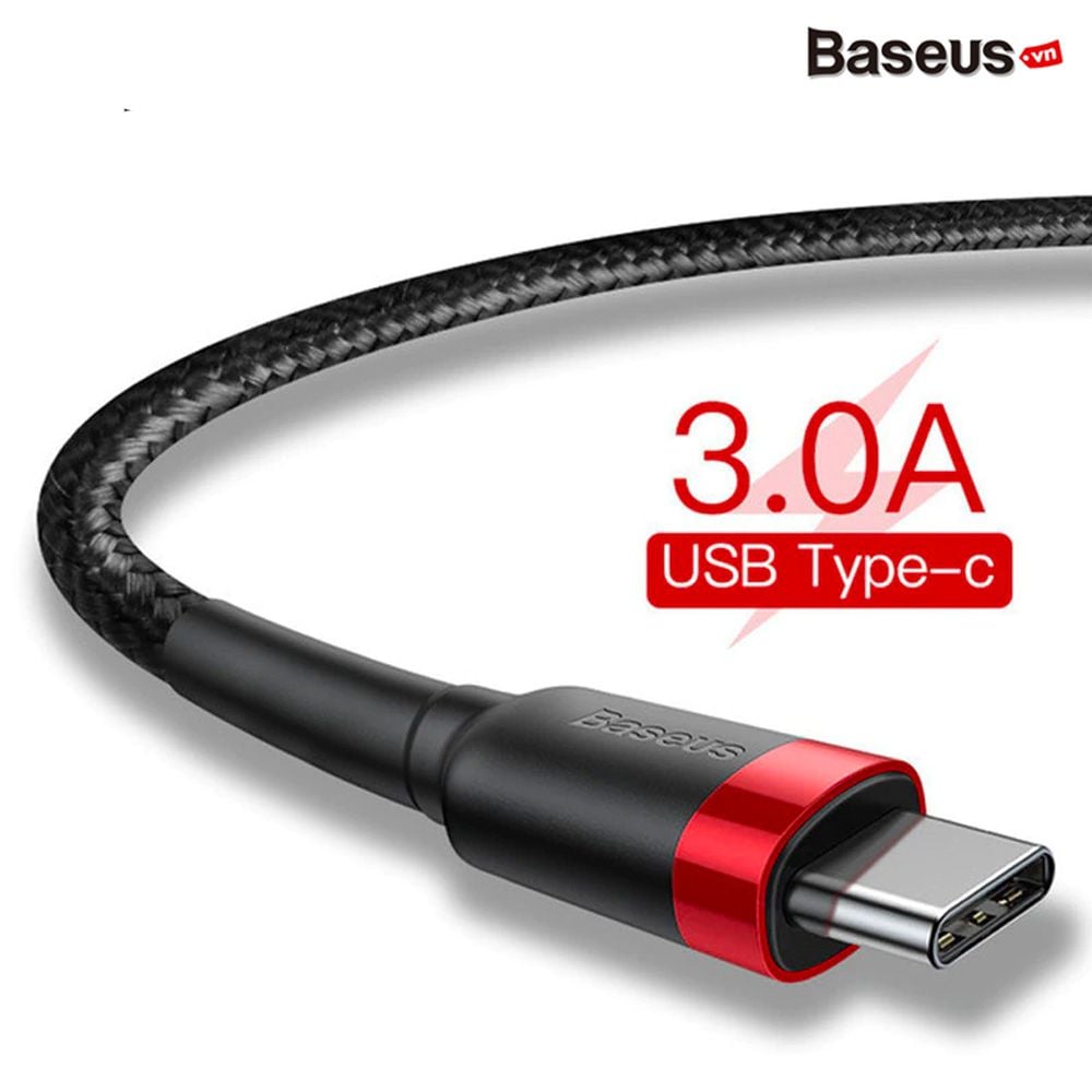 Cáp sạc nhanh Baseus Cafule – Type-C, 3A, hỗ trợ QC 3.0, siêu bền, dùng cho smartphone/tablet Android