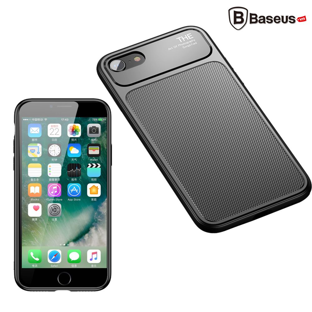 Ốp lưng chống sốc Baseus Knight Case cho iPhone 7/8 / Plus (Tempered Glass + Silicone Hybrid Armor)