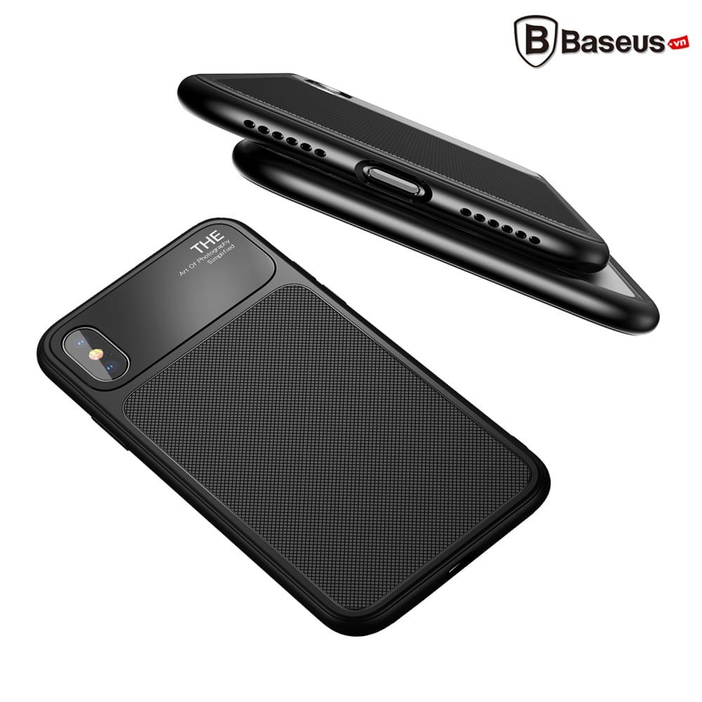 Ốp lưng chống sốc Baseus Knight Case cho iPhone X (Tempered Glass + Silicone Hybrid Armor)