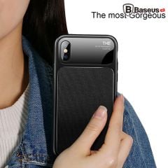 Ốp lưng chống sốc Baseus Knight Case cho iPhone X (Tempered Glass + Silicone Hybrid Armor)