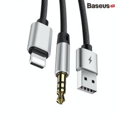 Cáp chuyển cổng Lightning sang Audio AUX 3.5mm + USB Baseus L34 cho iPhone/ iPad (Lightning 8 Pin to 3.5mm USB Audio Cord)