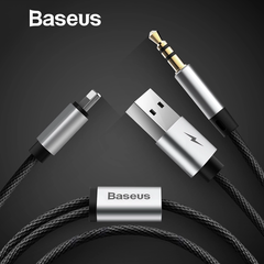 Cáp chuyển cổng Lightning sang Audio AUX 3.5mm + USB Baseus L34 cho iPhone/ iPad (Lightning 8 Pin to 3.5mm USB Audio Cord)