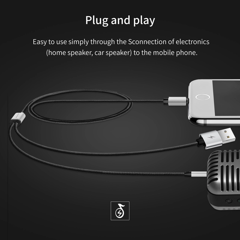 Cáp chuyển cổng Lightning sang Audio AUX 3.5mm + USB Baseus L34 cho iPhone/ iPad (Lightning 8 Pin to 3.5mm USB Audio Cord)