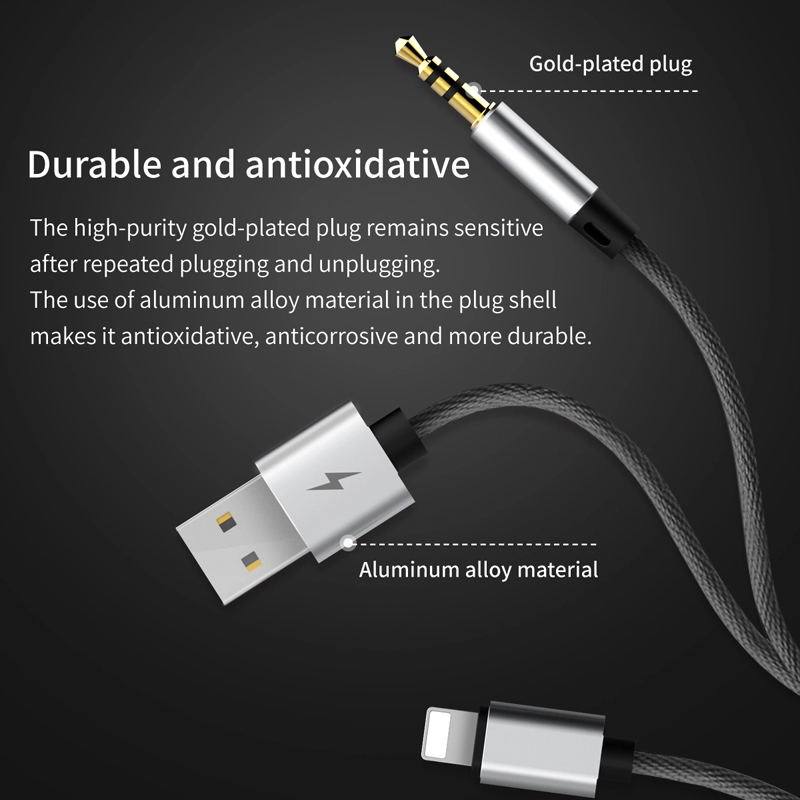 Cáp chuyển cổng Lightning sang Audio AUX  + USB Baseus L34 (8 Pin