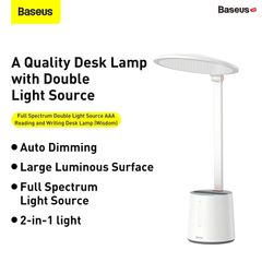 Đèn để bàn làm việc, đọc sách và làm đèn ngủ Baseus Smart Eye Series Full Spectrum Double Light Source AAA Reading and Writing Desk Lamp