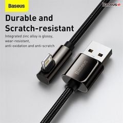 Cáp sạc Lightning đầu gâp chữ L Baseus Legend Series Elbow cho iPhone/iPad  (2.4A/480Mbps, LED/ Elbow Design, USB to Lightning Fast Charging)