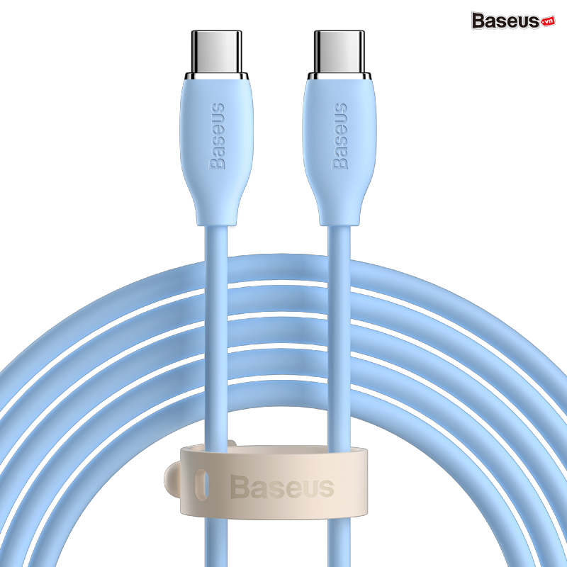 Cáp sạc nhanh C to C Baseus Jelly Liquid Silica Gel Fast Charging Data Cable Type-C to Type-C 100W 2m Blue