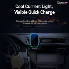 Bộ đế giữ điện thoại dùng trên xe hơi Baseus Light Electric Holder Wireless Charger 15W (tích hợp sạc nhanh không dây 15W và cảm biến tự động nhận diện thiết bị)