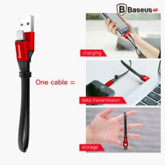 Cáp sạc và truyền dữ liệu Baseus Lightning Portable 23cm (2A, Sạc nhanh, Siêu ngắn, Siêu bền)