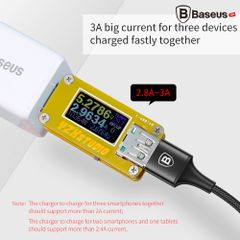 Cáp sạc và truyền dữ liệu tốc độ cao Baseus Rapid Series LV175 tích hợp 3 đầu Lightning x 02 và Micro USB ( USB Type A to Lightning x02 & Micro, 3A)