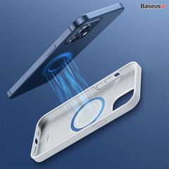 Ốp lưng chống sốc tích hợp nam châm Baseus Liquid Silica Gel Magnetic Case dùng cho iPhone 12 Series (Precise Alignment, Safe& Eco Skin friendly texture silica, Full protection Magsafe Case)