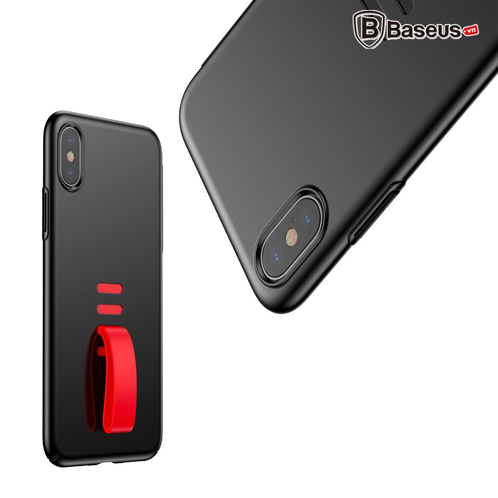 Ốp lưng tích hợp Ring Holder chống rớt Baseus Little Tail Case LV225 cho iPhone X (Ultra Thin Hard PC Silicone)