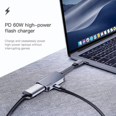 Bộ Hub chuyển đổi 2 trong 1 Baseus Little Box Type C to HDMI 4K + Type-C PD dành cho Smartphone/ Tablet / Laptop Windows/ Macbook Pro (Type C to HDMI 4K + 60W Type C PD HUB Converter)