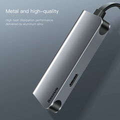 Bộ Hub chuyển đổi 2 trong 1 Baseus Little Box Type C to HDMI 4K + Type-C PD dành cho Smartphone/ Tablet / Laptop Windows/ Macbook Pro (Type C to HDMI 4K + 60W Type C PD HUB Converter)