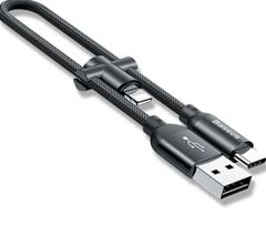 Cáp sạc nhanh Type C Baseus U-Shaped Portable LV298 tích hợp đầu chuyển Type C - Lightning/ Micro USB (2.4A, 23cm, Quick charge 3.0, with OTG Adapter)