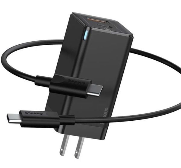 Bộ sạc nhanh đa năng, nhỏ gọn Baseus GaN2 Quick Charger 45W (Type C/USB Port, PD/QC3.0/SCP/FCP/AFC/BPS II Quick charger support, with C to C Cable)