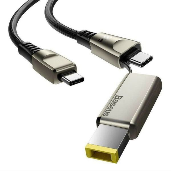 Cáp sạc nhanh Baseus Flash Series 2 in 1 C to C + DC 100W ( Fast Charging Data Cable with Round Head for Laptop Charging)