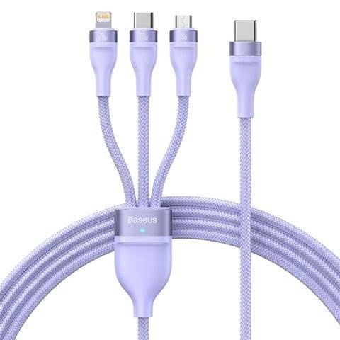 Cáp Sạc Nhanh Đa Năng 3 in 1 Baseus Flash Series Ⅱ One-for-three Fast Charging Cable Type-C to M+L+C 100W 1.5M