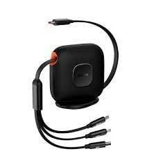Cáp Sạc Đa Năng Baseus Traction Series Retractable 3-in-1 Fast Charging Cable Desktop Organizer (Type-C to M+L+C 100W 1.7m)