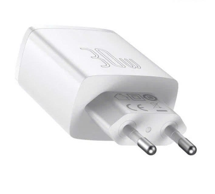 Cốc sạc nhanh Baseus Compact 30W – Siêu nhỏ gọn, 2 cổng USB + Type-C, hỗ trợ PD/QC3.0, sạc nhanh đa thiết bị tiện lợi