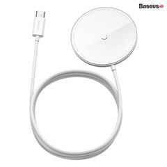 Đế sạc không dây nam châm Baseus Simple Mini Magnetic Wireless Charger dùng cho iPhone 12 Series /Samsung (15W, Wireless Magsafe Quick charger)