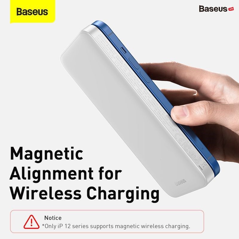 Pin dự phòng sạc nhanh không dây tích hợp nam châm Baseus Magnetic Wireless Quick Charging Power Bank (10000mAh, USB + Type C, QC/PD 20W Quick Charge)