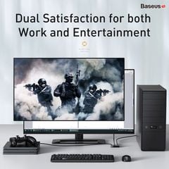 Thiết bị chia cổng HDMI 2 chiều Baseus Matrix HDMI Splitter (2 Devices to 1 Screen or 1 Device to 2 Screen, Support 4K30Hz/4K60Hz)